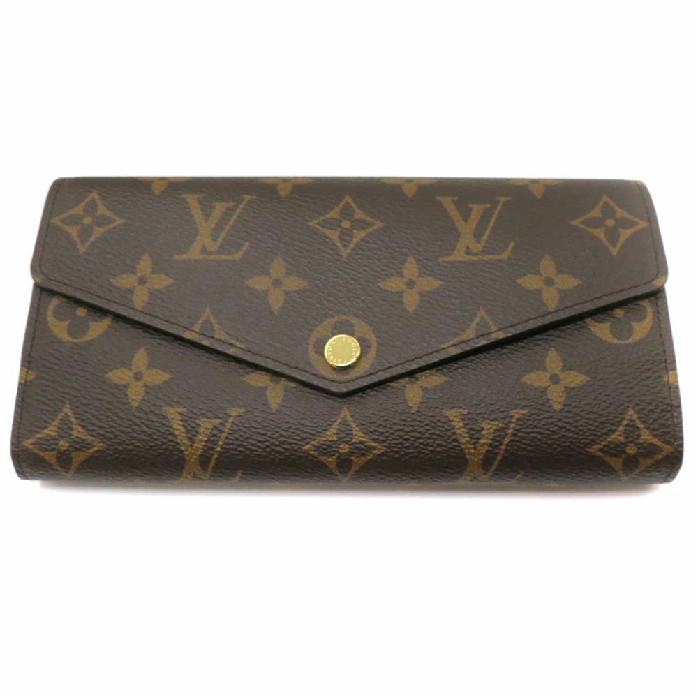 Louis Vuitton Portefeuille Sarah Monogram Wallet Canvas Leather Pink Brown